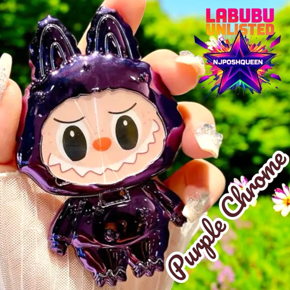 Labubu PURPLE Foldable Rotating Phone Stand with Mirror & Surprise Bonus Gift